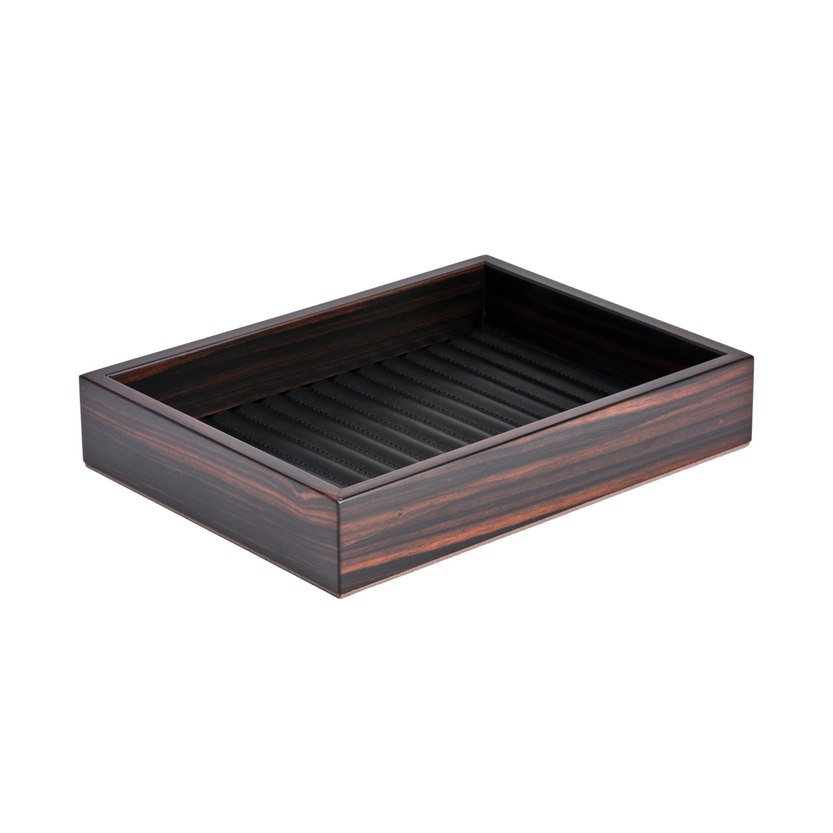 Febe Ebony and Leather Valet Tray