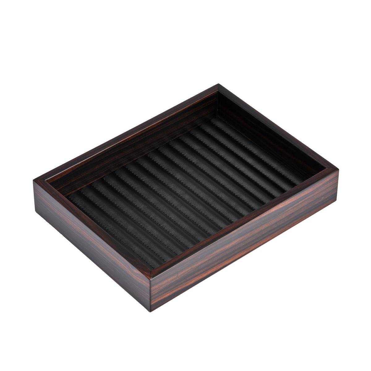 Febe Ebony and Leather Valet Tray
