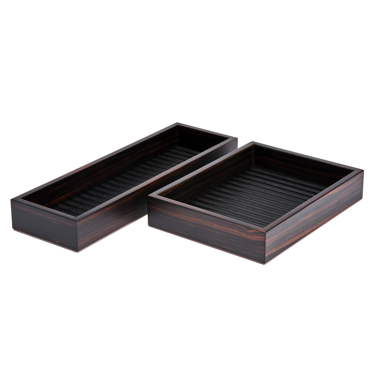 Febe Ebony and Leather Valet Tray