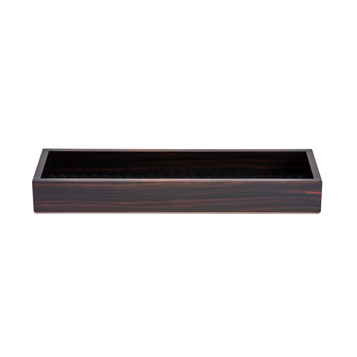 Febe Long Ebony and Leather Valet Tray