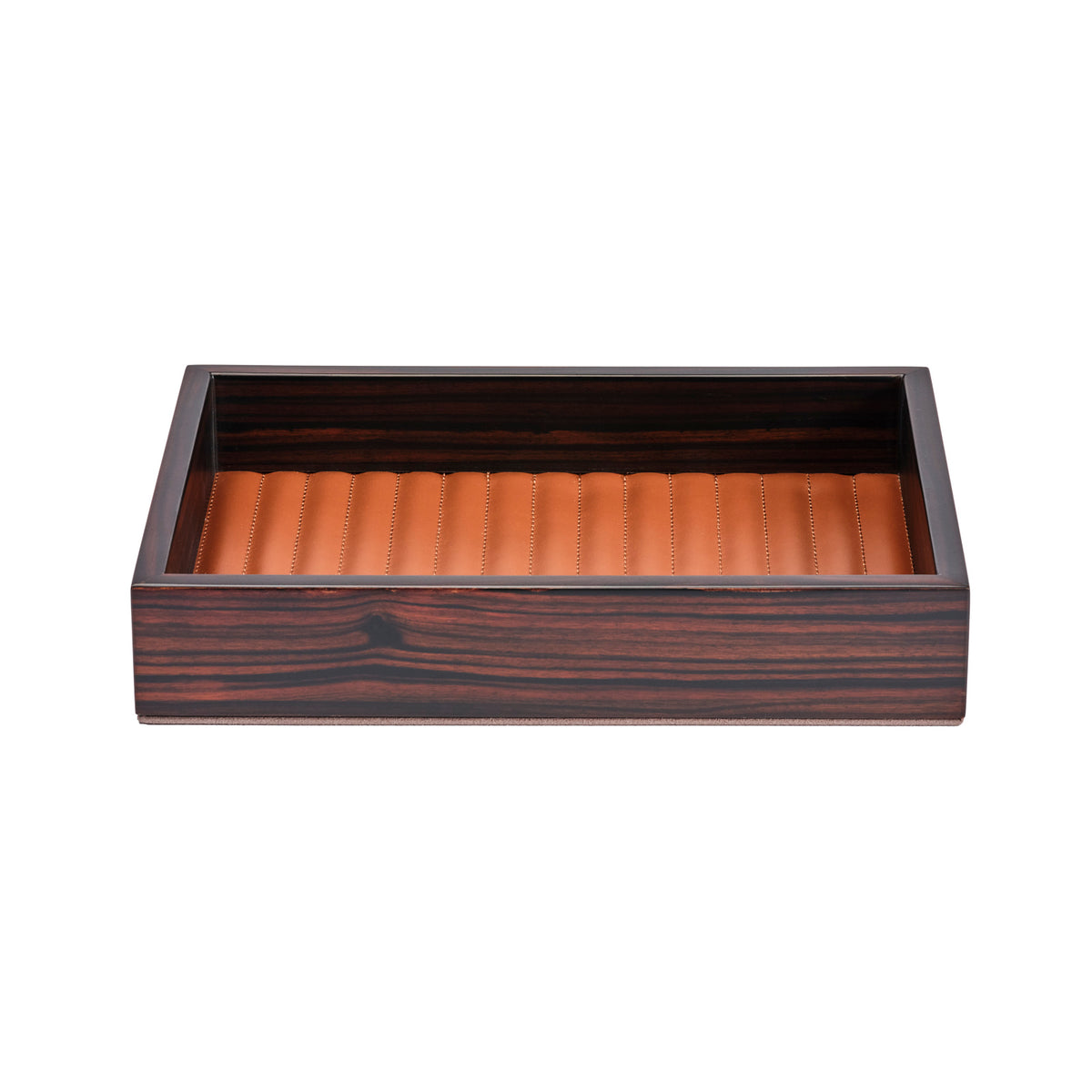 Febe Ebony and Leather Valet Tray