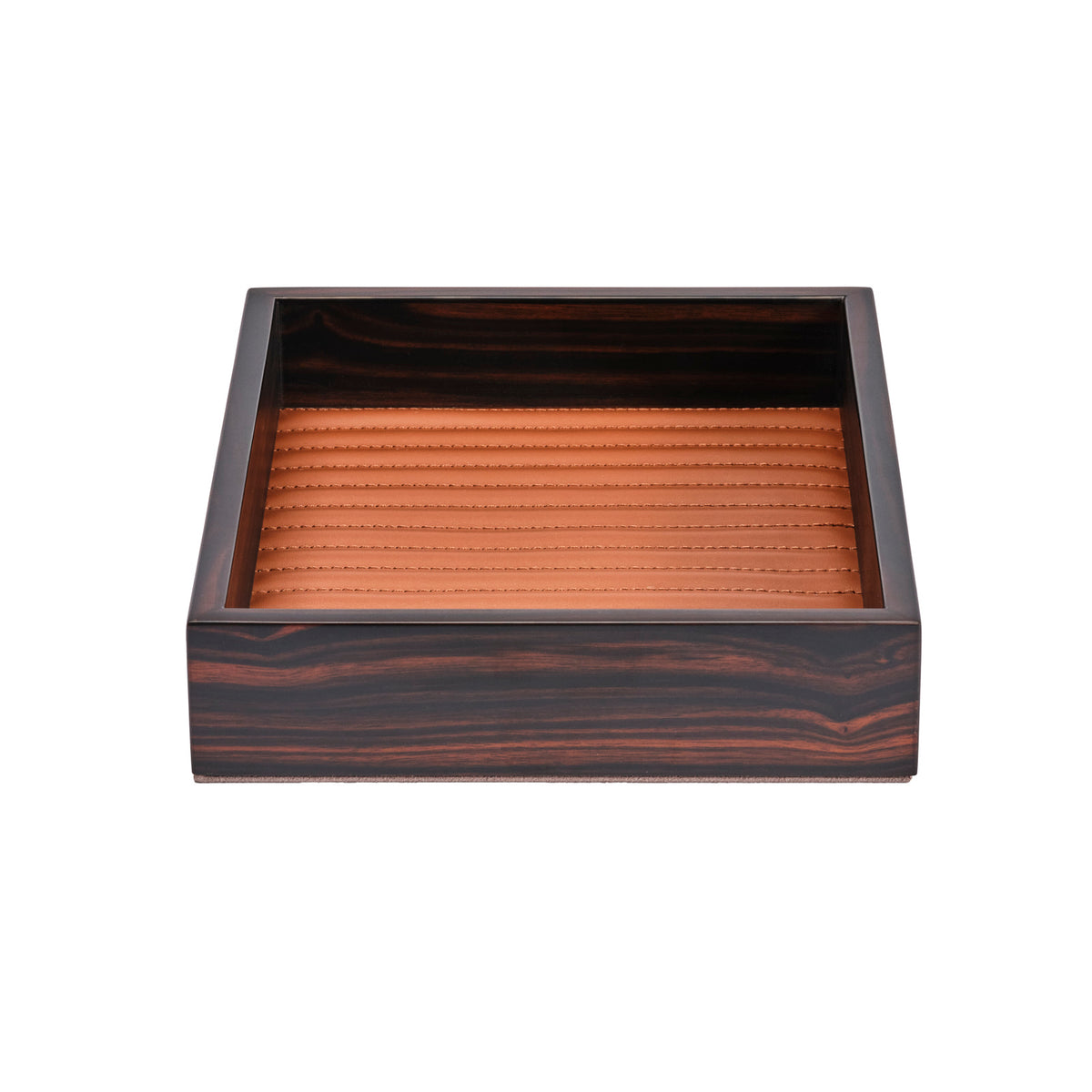 Febe Ebony and Leather Valet Tray