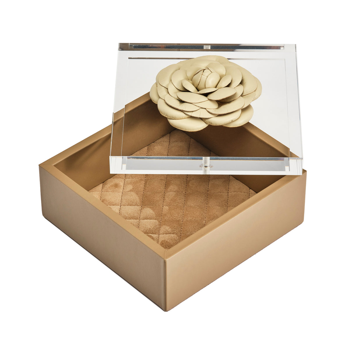 Camellia Diamonds Large Leather Box