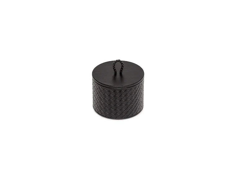 Round Woven Leather Box