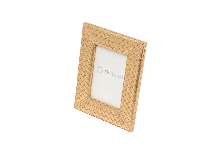 Handwoven Leather Picture Frame