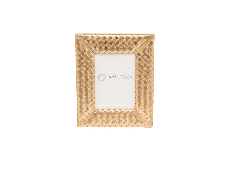 Handwoven Leather Picture Frame