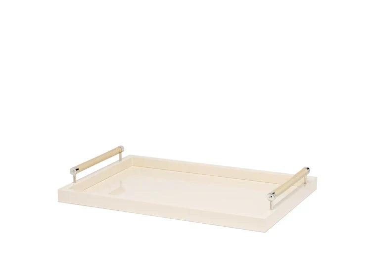 Lacquered Tray with Leather Handles