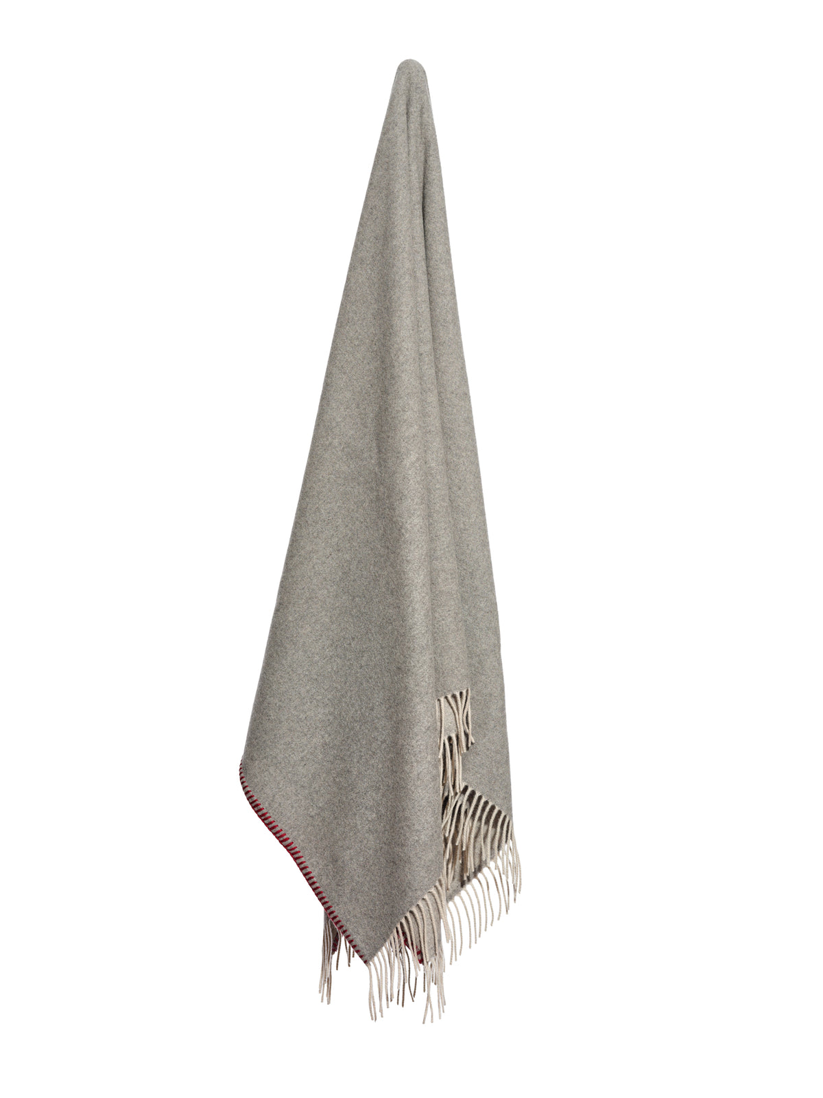Fringed Cashmere Throw With Whipstitch Trim
