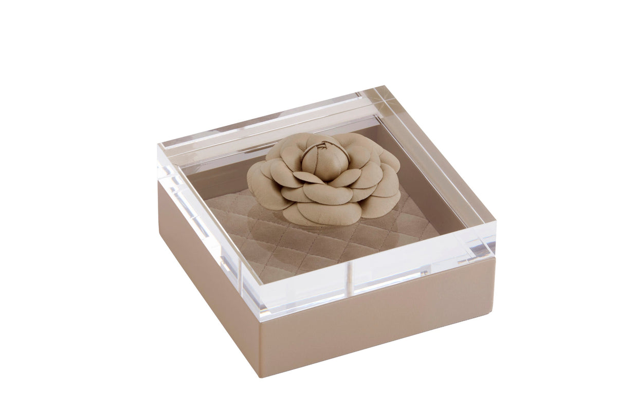 Camellia Diamonds Small Leather Box